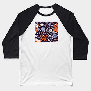 Flower Pattern Baseball T-Shirt